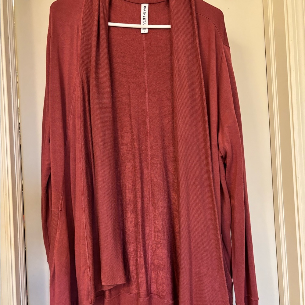 Athleta raspberry shawl cardigan